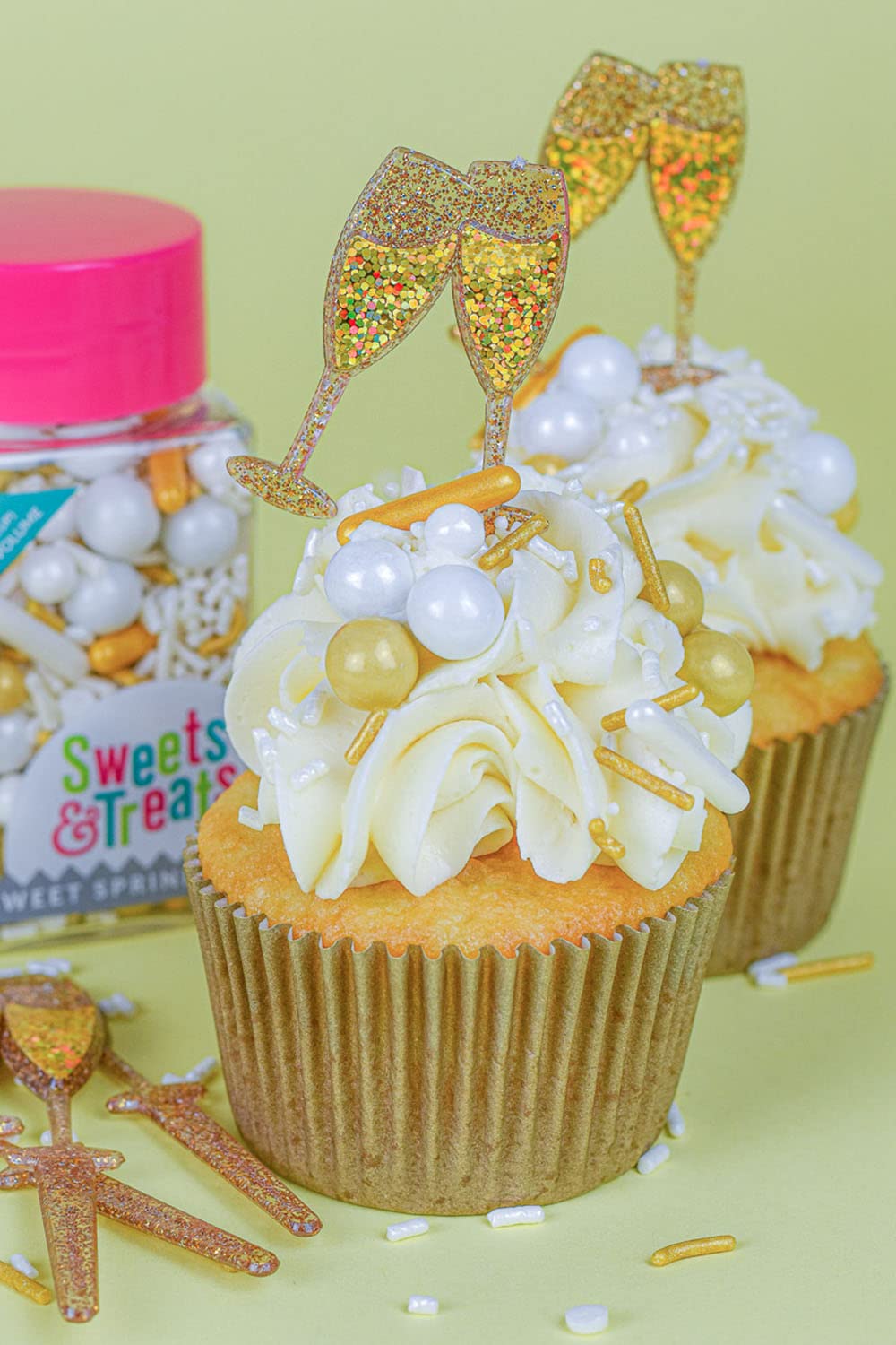 White Gold Sprinkles For Cake Decorating, Cookie, And Cupcake Baking - Edible Wedding Bridal Sprinkles Cake Decorations Edible A