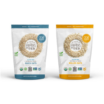 One Degree Organic Foods, Gluten Free, Sprouted Rolled Oats And Quick Oats, 24Oz (Quick Oats & Rolled Oats)