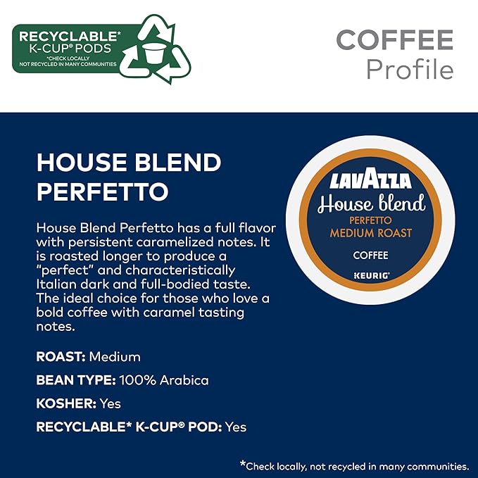 Lavazza Perfetto Coffee K-Cups for Keurig Brewer, 40 Count, Rich Coffee Flavor, Convenient Single-Serve Pods