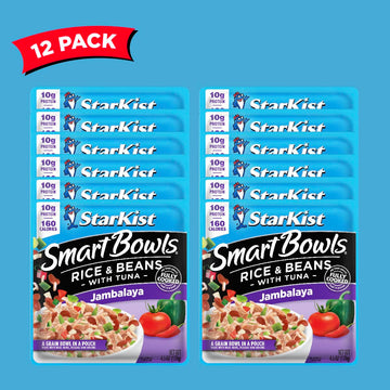 Starkist Smart Bowls Tuna, Rice And Beans, Jambalaya, 4.5 Oz Pouch, Pack Of 12