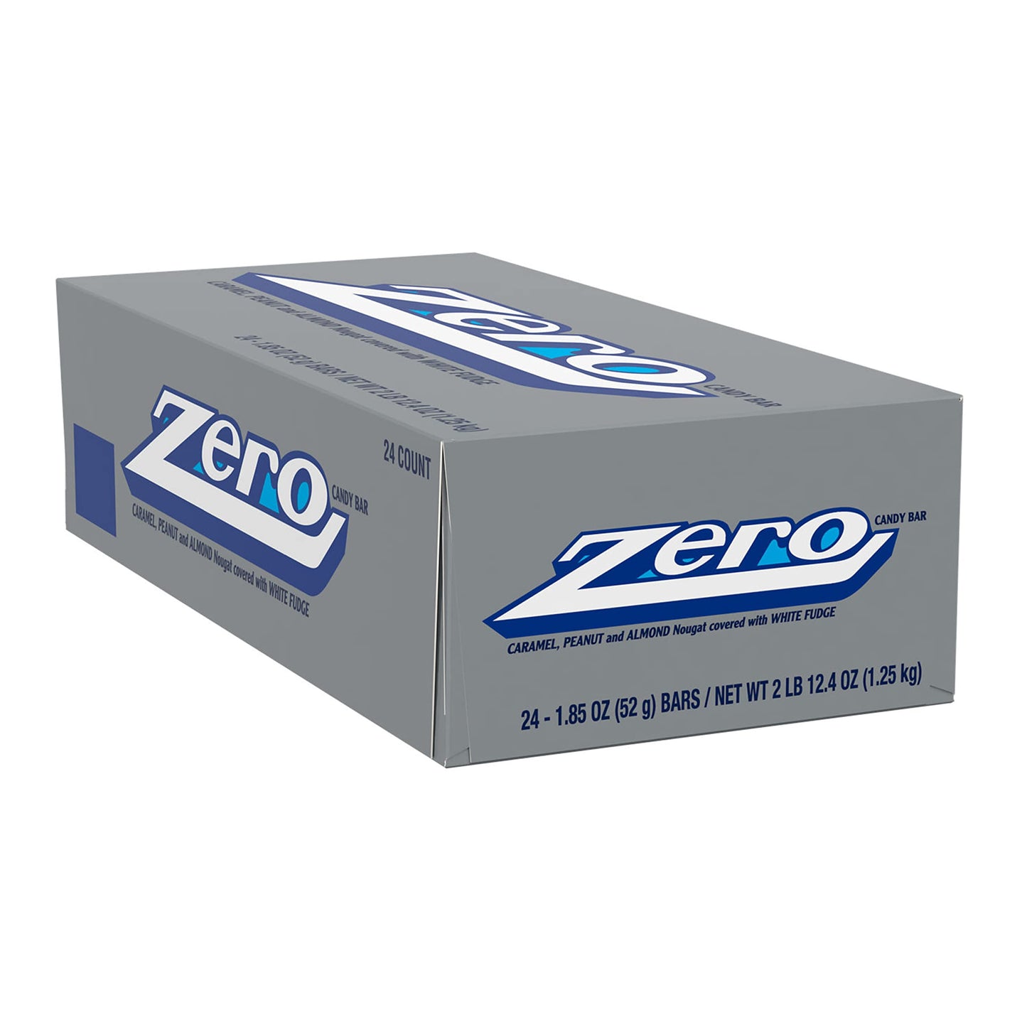 Zero White Fudge, Caramel, Peanut And Almond Nougat Candy Bar, 1.85 Oz (24 Count)