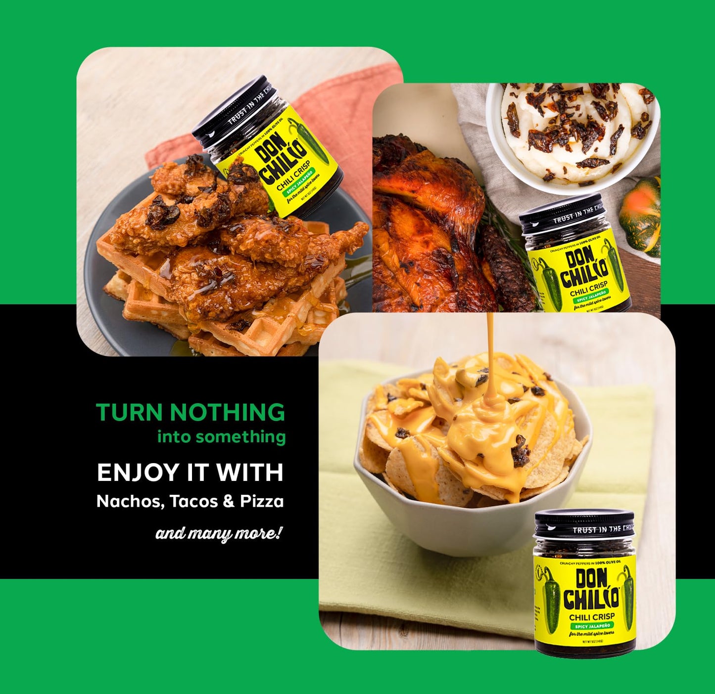 Don Chilio Mild Jalapeno Mexican Chile Crisp, 5 oz., 3 Pack - Crunchy Sliced Jalapenos Fried Chili Peppers in Hot Seasoned 100%