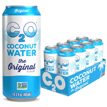 C2O Original Coconut Water, 16.3 FL OZ (Pack of 8)