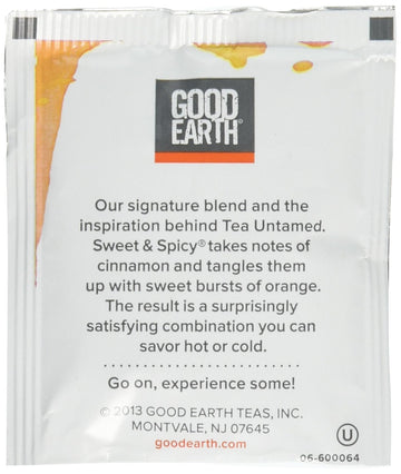Good Earth Sweet & Spicy Herbal & Black Tea, 18 Ct