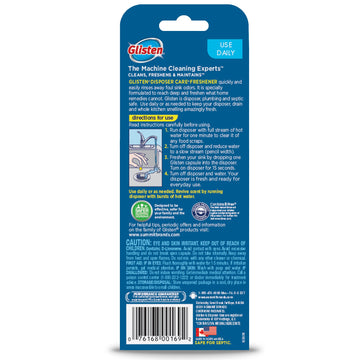 Glisten Disposer Care Freshener, Odor Eliminator, Quick & Easy-To-Use Garbage Disposal Freshener, Lemon Scent, 10 Use