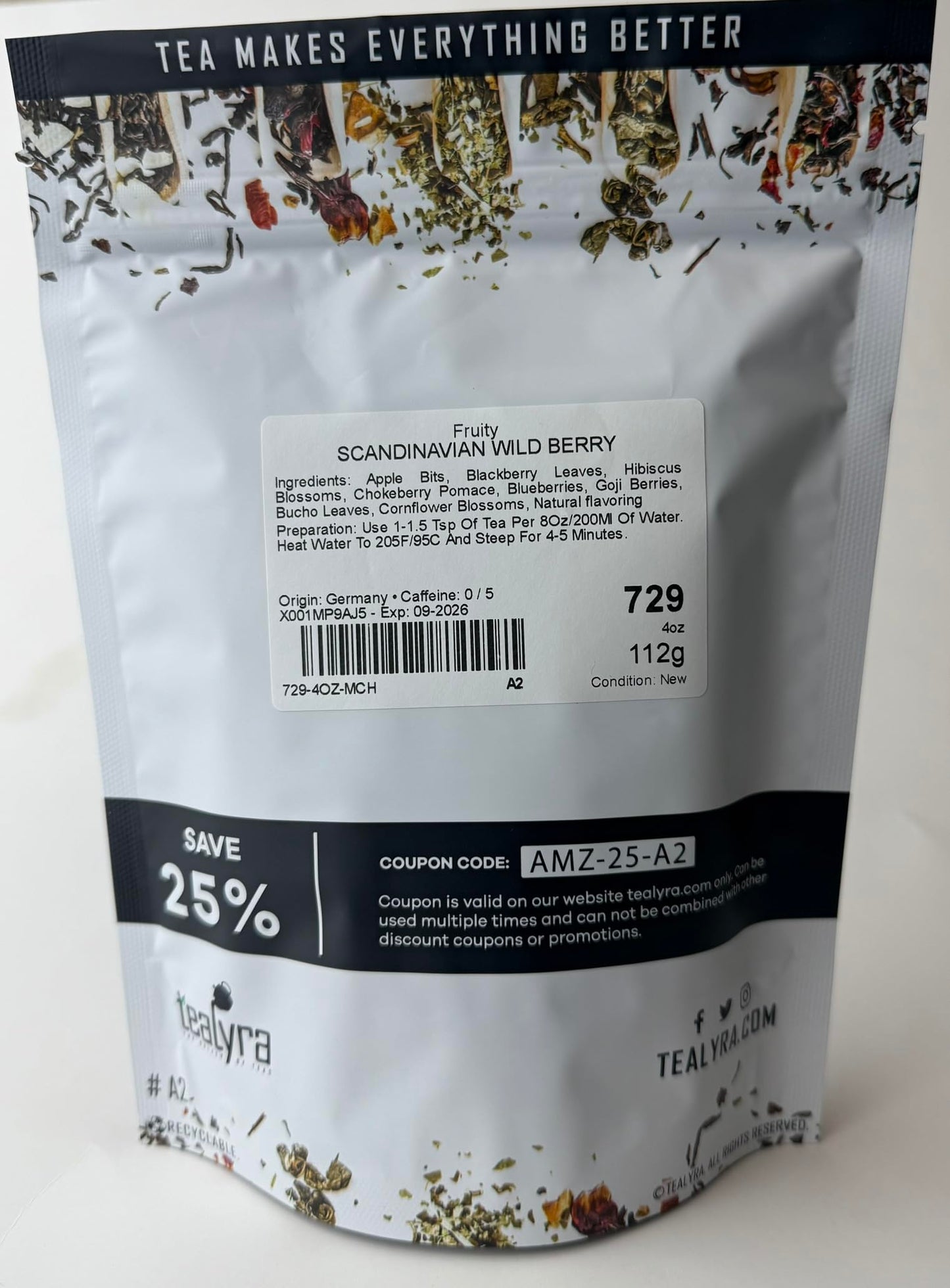 Tealyra Loose Leaf Tea - Scandinavian Wild Berry, Caffeine-Free - 4 Ounce