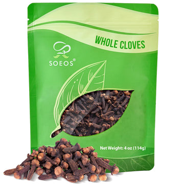 Soeos Whole Cloves 4 Oz, Gluten Free, Non Gmo, Kosher, Fresh Hand Picked Cloves, Great For Food And Tea