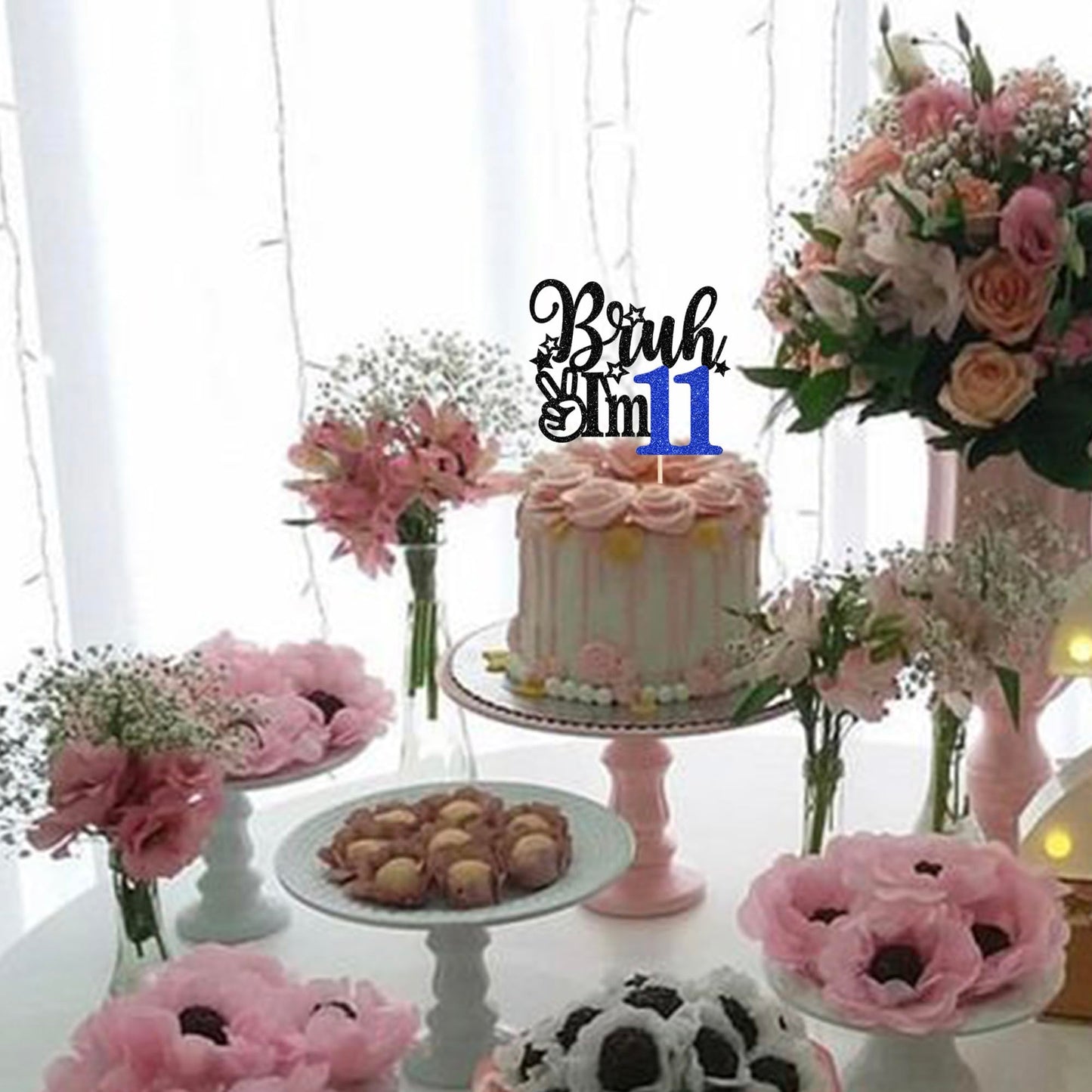 Rssta i Cake Topper, 11th Birthday Decoration, Blue, Model XM1222-11