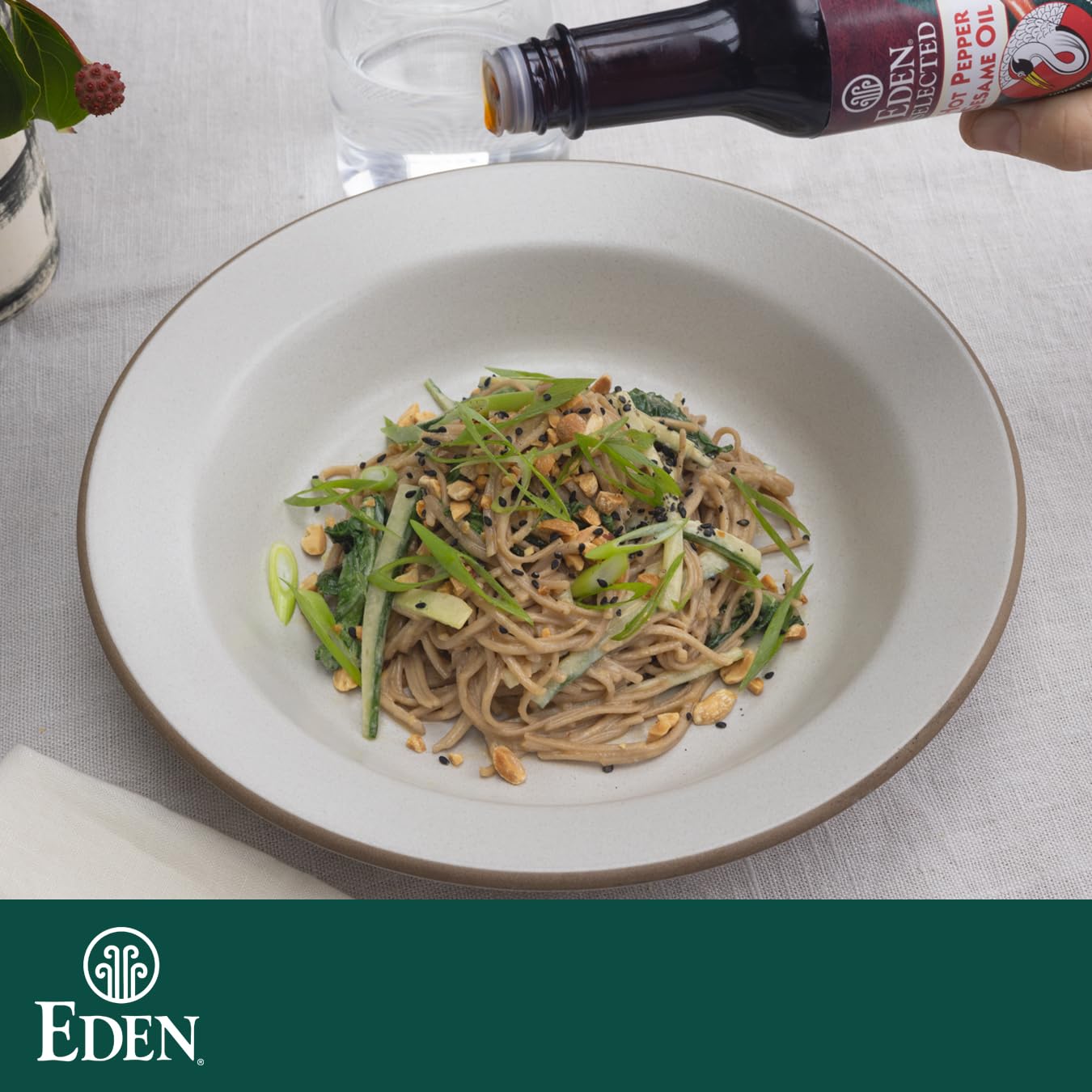 Eden Hot Pepper Toasted Sesame Chili Oil, Unrefined Expeller Pressed, 5 Oz Amber Glass Bottle