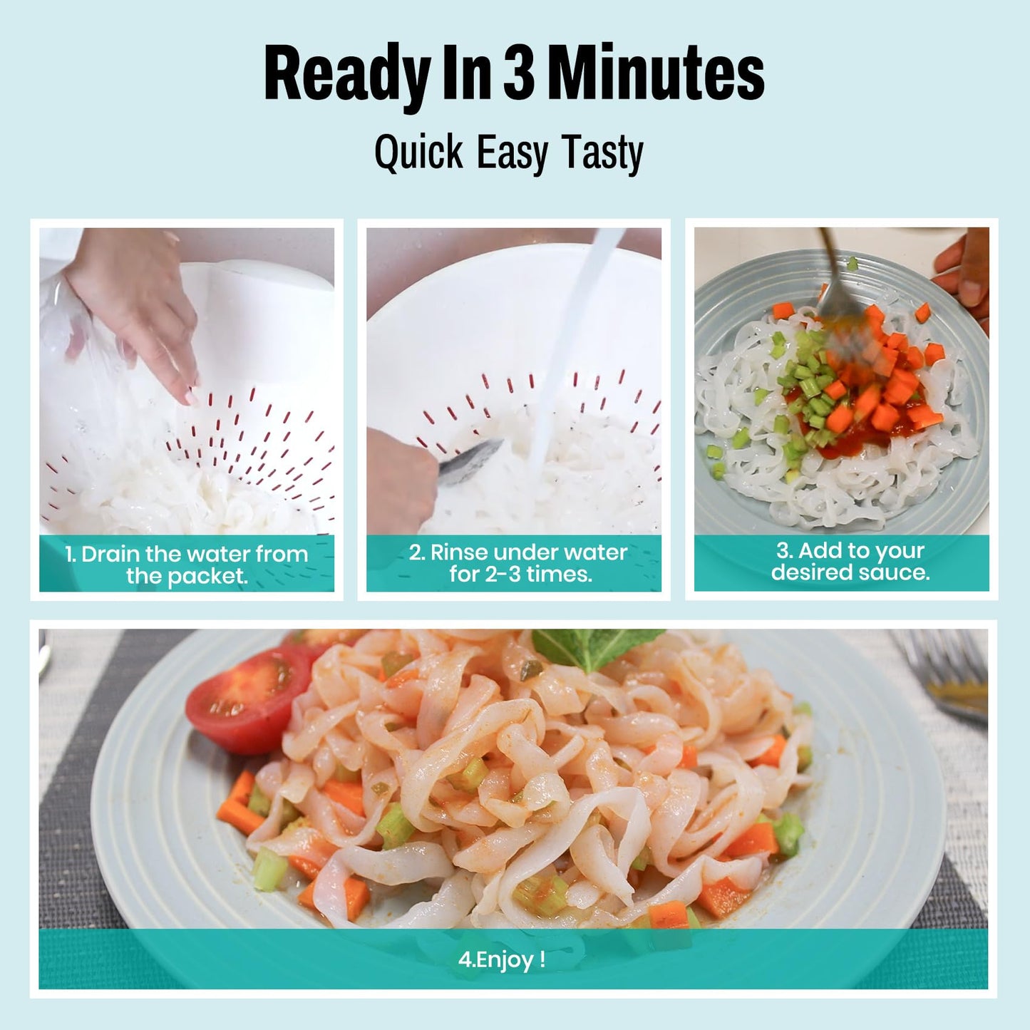 VOLO VERO Shirataki Noodle, 10 Packs Konjac Fettuccine Low-Carb Pasta, Gluten Free, Vegan, Low Calorie, Sugar Free, Keto Friendl