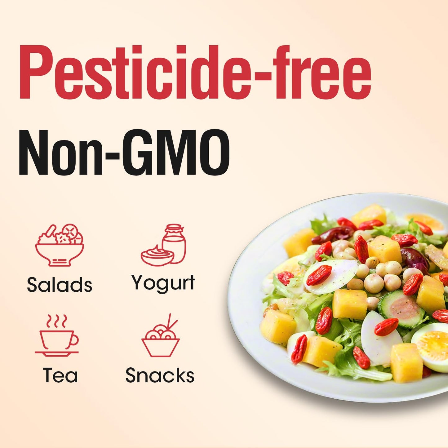 Ternio Organics Goji Berries - 8.47oz/240g - 100% Natural Goji Berries - No Sulfates and Additives - Large Berries - Suitable fo