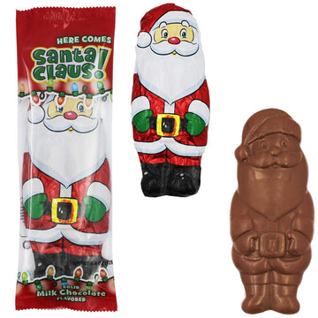 Fruidles Large Christmas Chocolate Santa Holiday Treats, Solid Smooth Milk Chocolate, Party Bag Fillers, Individually Wrapped Fo
