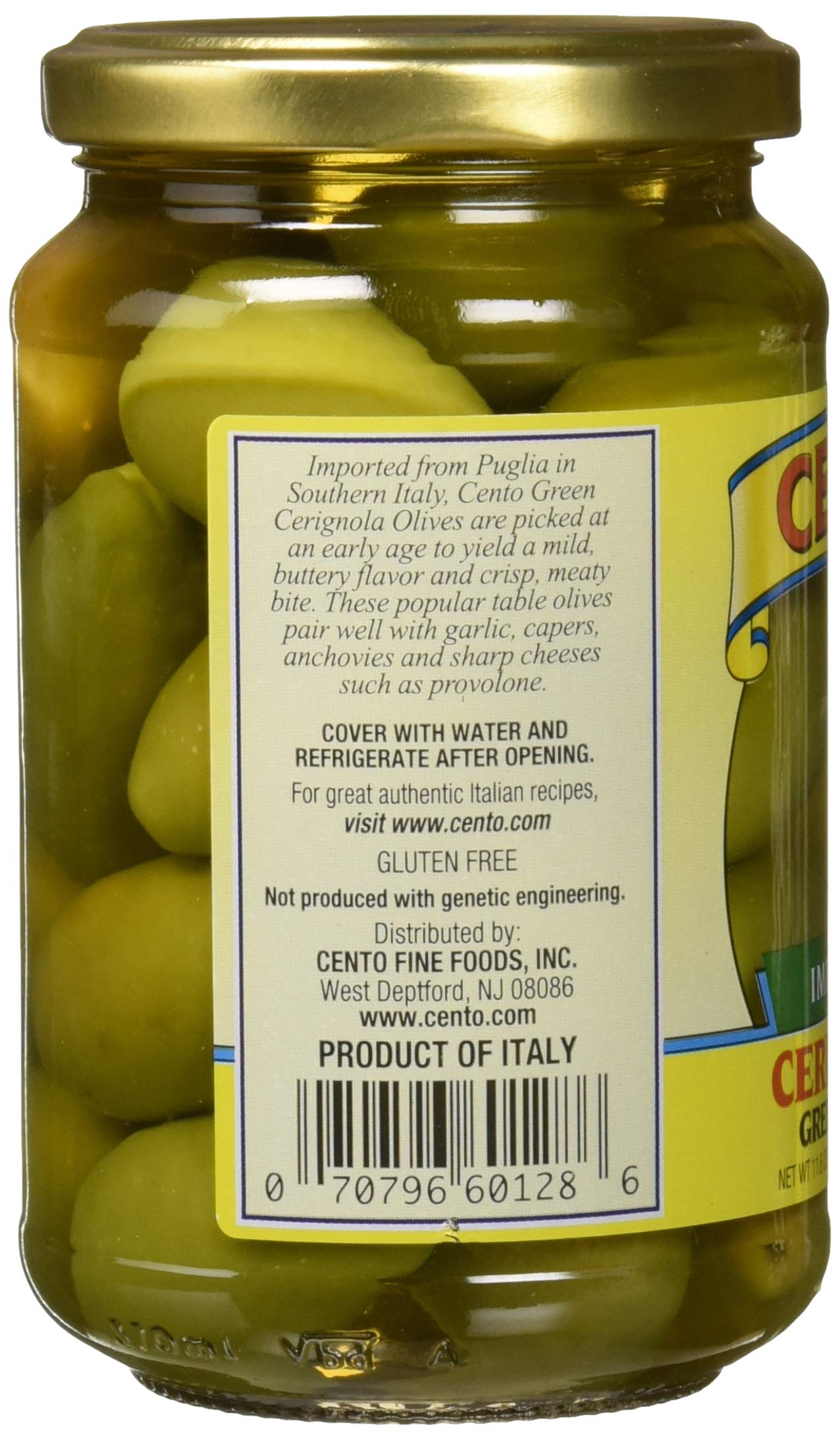 Cento Imported Cerignola Green Olives, 11.6 Ounce
