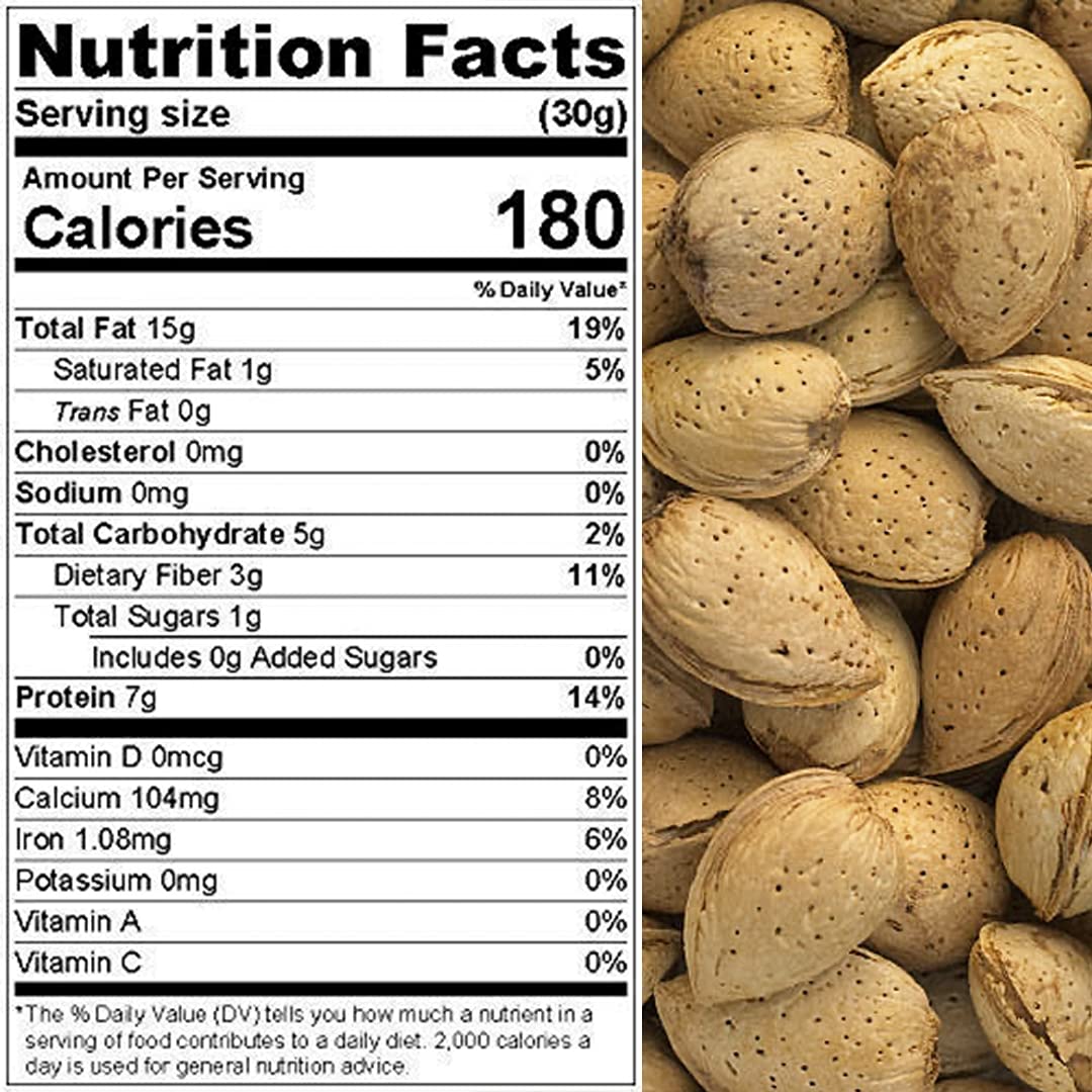 Presto Sales Raw Almonds in Shell, 64 oz. Resealable Pouch, Natural Snack for mature-themeds and Kids