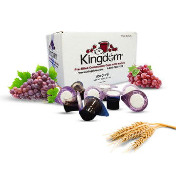 Kingdom Easy Open Prefilled Communion Cup with Wafers(500ct) Sealed in a Single-Serving Container with One-Year Shelf Life, Perf
