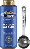 Ghirardelli Sea Salt Caramel Sauce, 16 Ounce Squeeze Bottle With Ghirardelli Stamped Barista Spoon