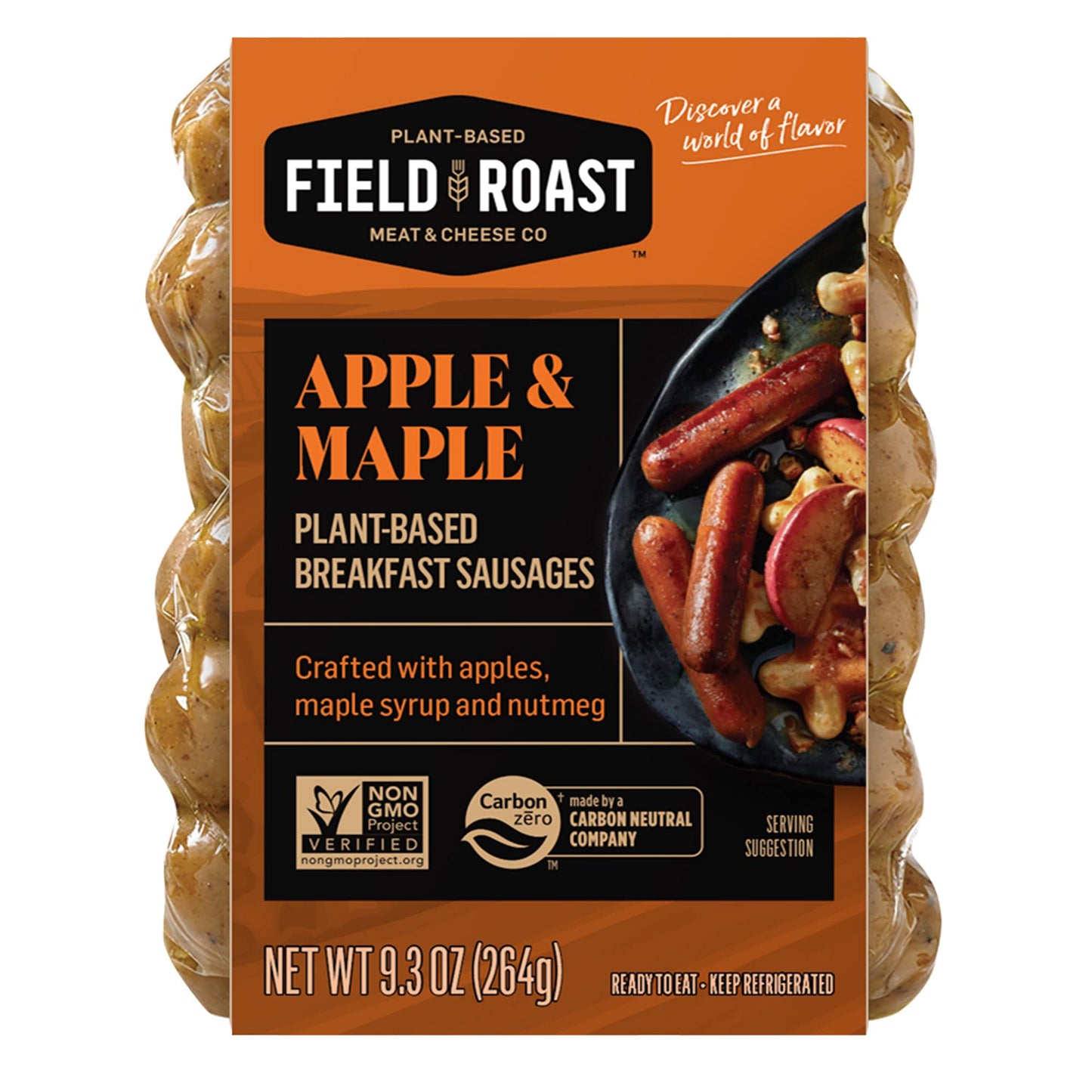 Field Roast Vegetarian Apple Maple Breakfast Sausage, Frozen, 9.3 Oz