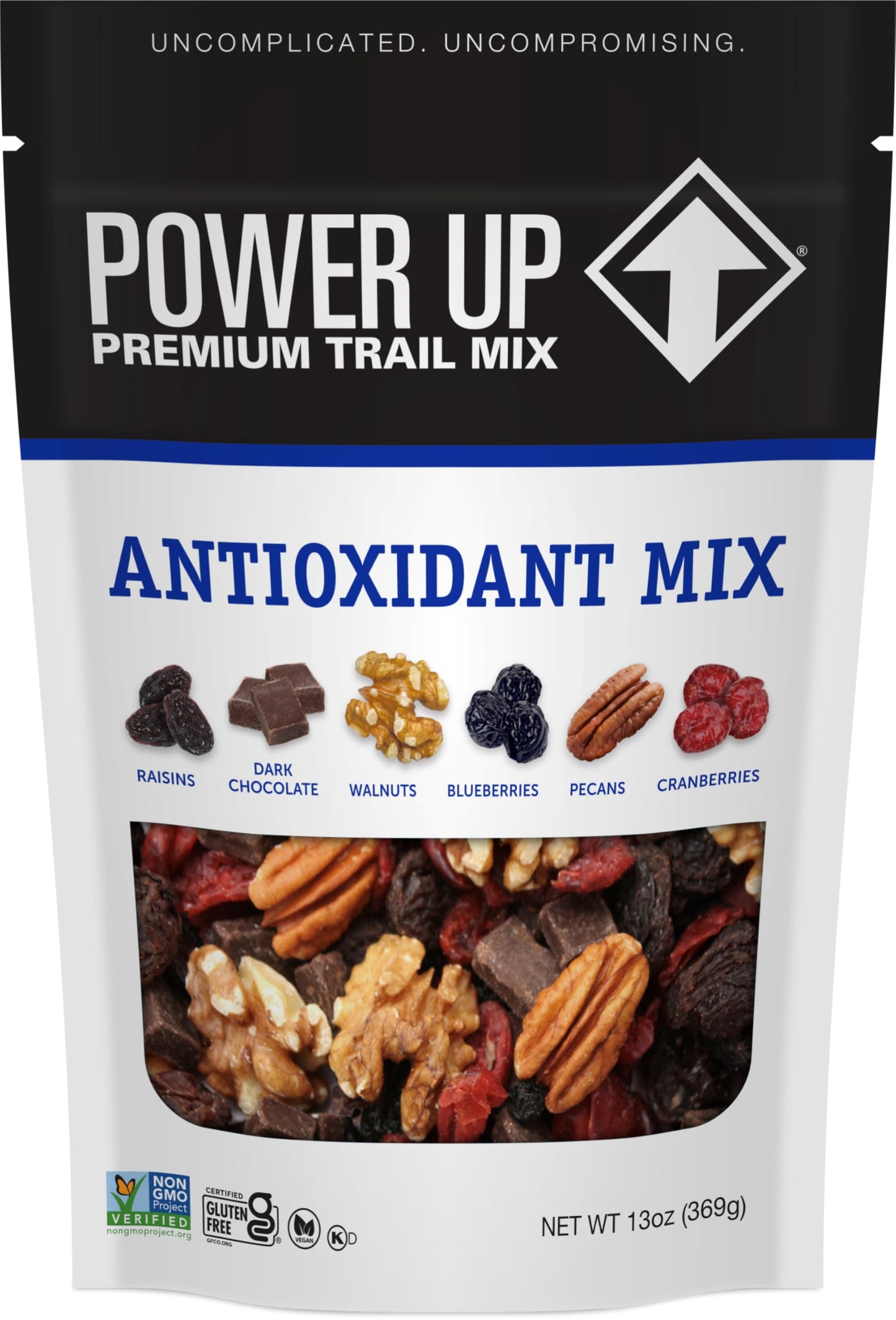Power Up Trail Mix Antioxidant Trail Mix Non-Gmo Vegan Gluten Free No Artificial Ingredients Gourmet Nut 13 Ounce Bag Blue 13 Ounce (Pack Of 2)
