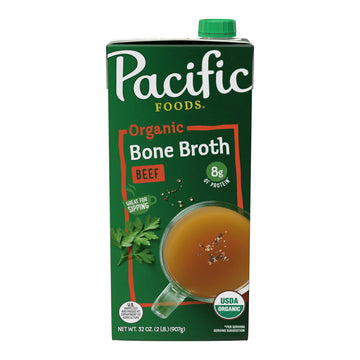 Pacific Foods Organic Beef Bone Broth, 32 Oz Carton