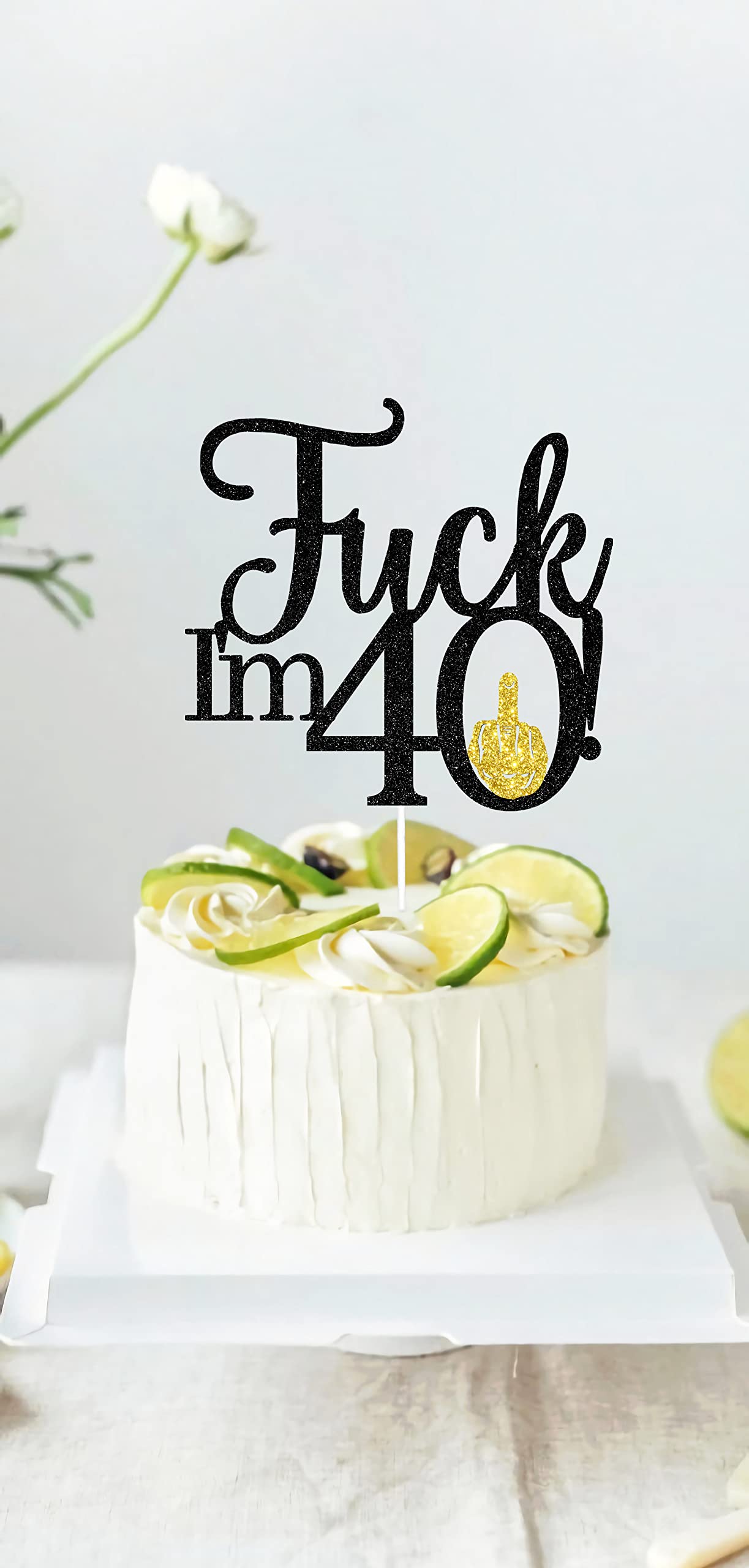 40Th Birthday Cake Topper, Hello 40,Fabulous Forty Years Birthday Cake D Cor, Cheers To Dirty 40Th Birthday Anniversary Party D