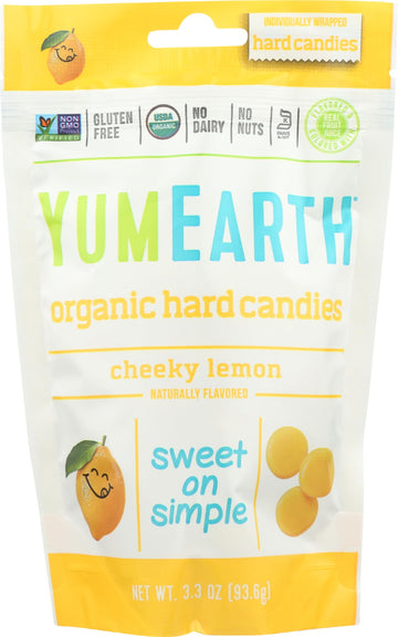 Yummyearth Candy Drop Cheeky Lemon Organic, 3.3 Oz
