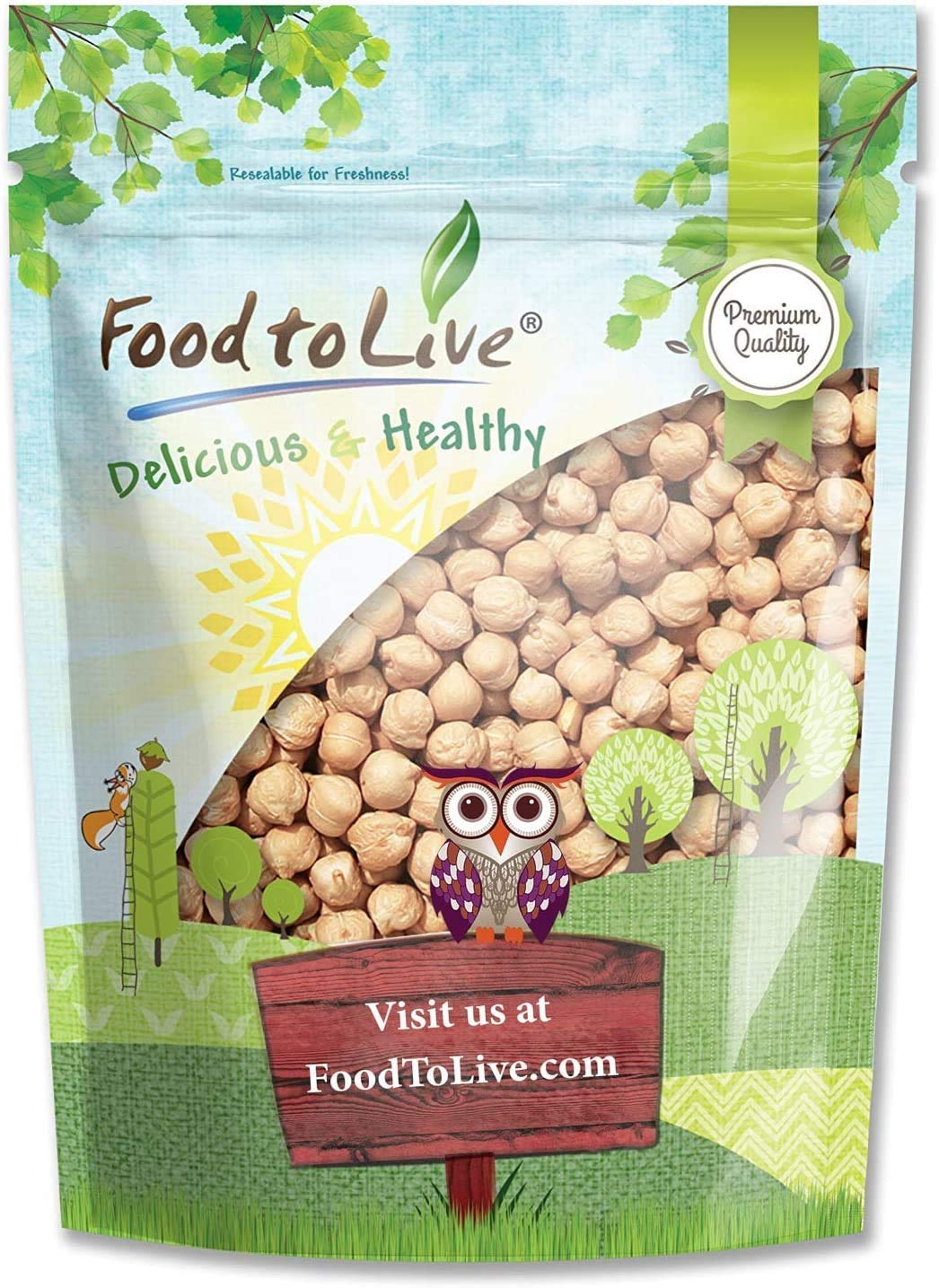 Food To Live - Garbanzo Beans, 1 Pound Whole Dried Raw Chickpeas, Kosher, Vegan, Bulk, Sproutable, Low Sodium, Good Source Of Dietary Fiber, Protein, Iron, Folate, And Thiamin