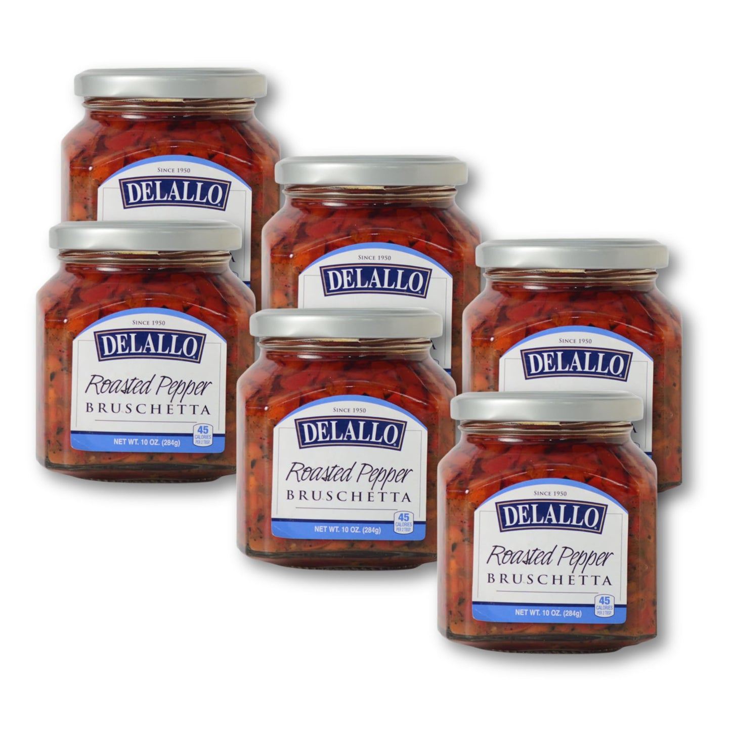 DeLallo Roasted Red Pepper Bruschetta, Gourmet Spread with Sweet Red Bell Peppers in Olive Oil, Non-GMO, Gluten Free, Kosher, Au