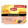 Lipton Black Tea Peach Mango, Flavored Pyramid Tea Bags, 80 Bags (20ct - Pack of 4)