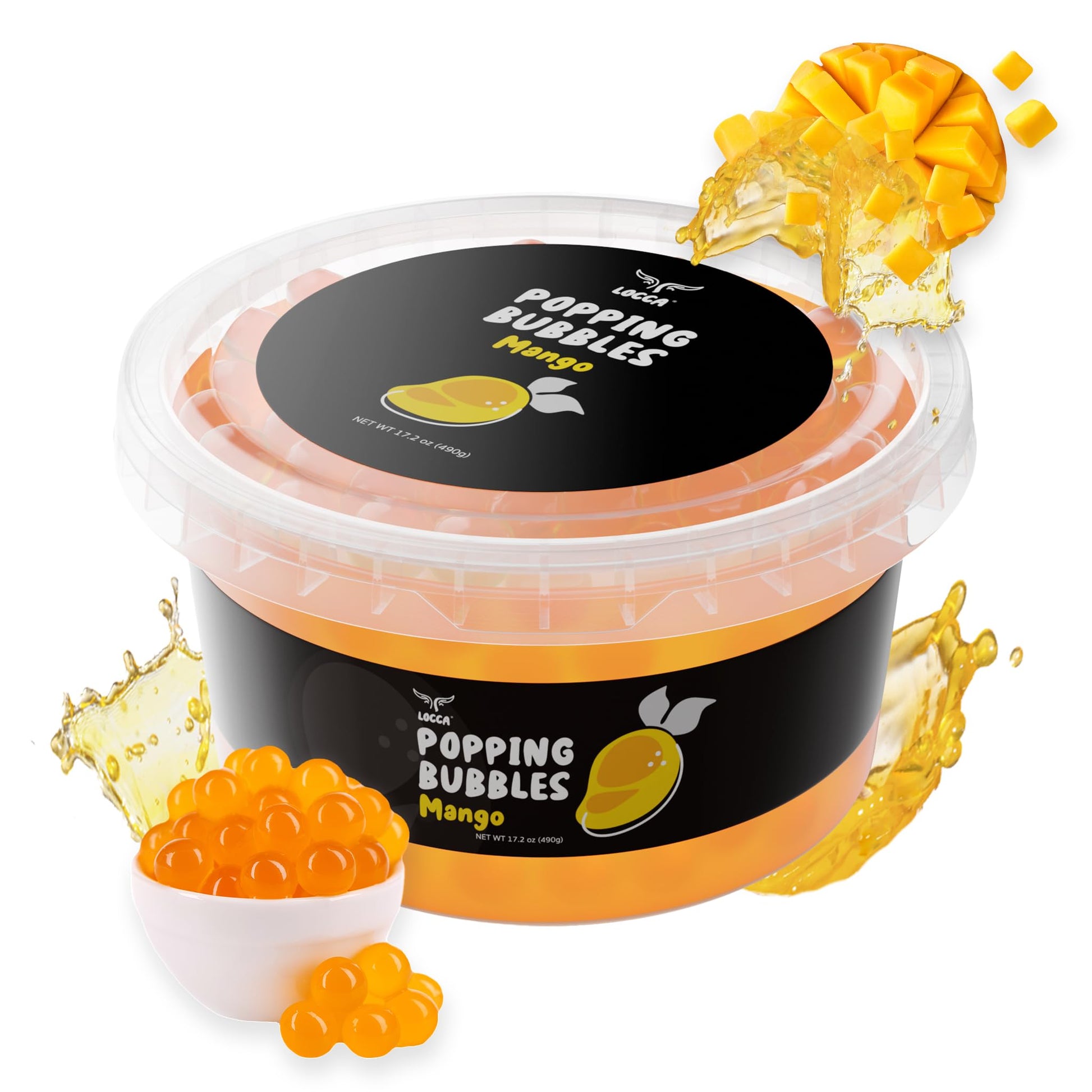 Premium Mango Popping Boba Pearls | Popping Boba Pearls For Boba Tea Kit (1 Pack X 17Oz)