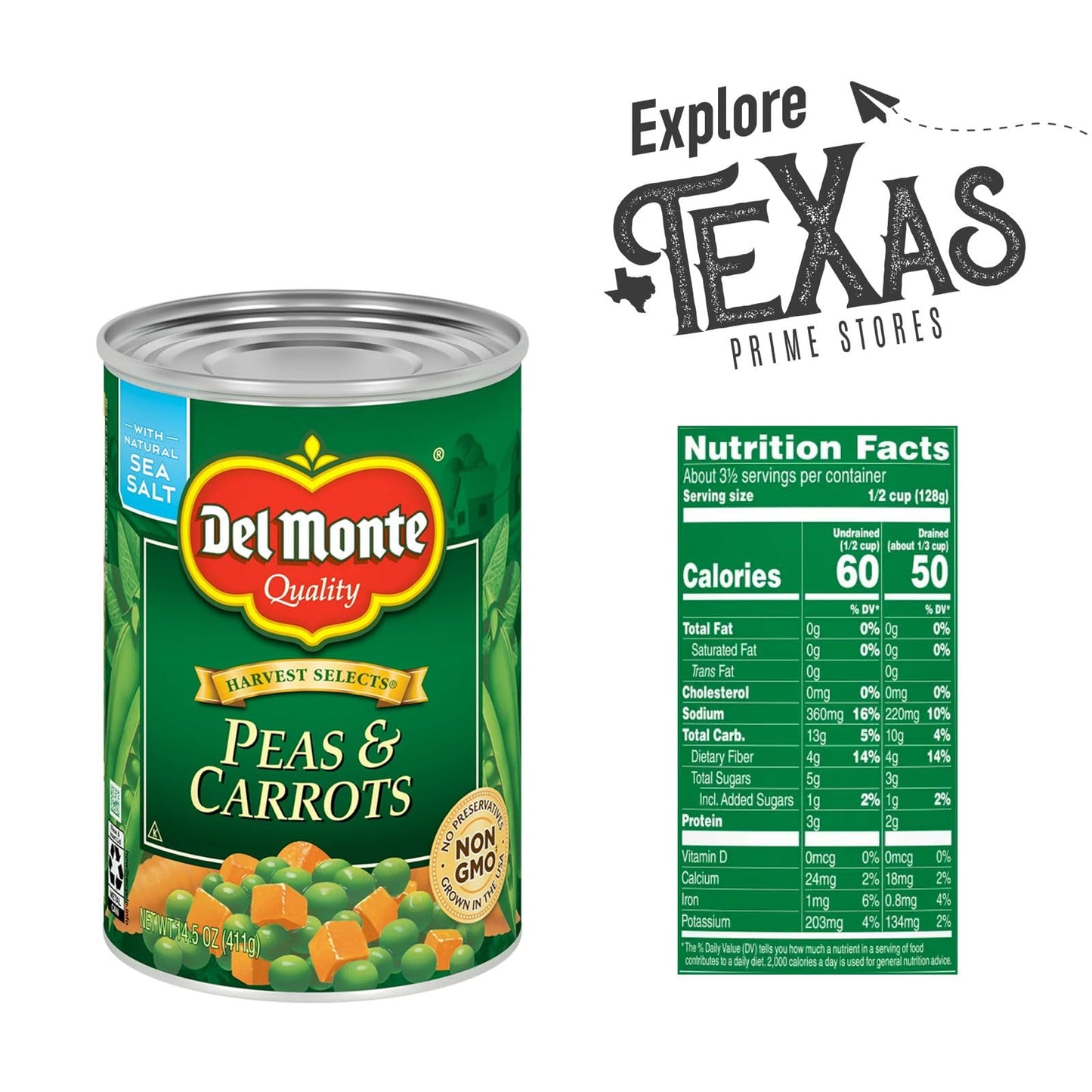 Del Monte - Lavinia Essentials Bundle: 12- Pack Of Peas & Carrots Canned Vegetables 14.5 Oz Can + 1 Utility Prop