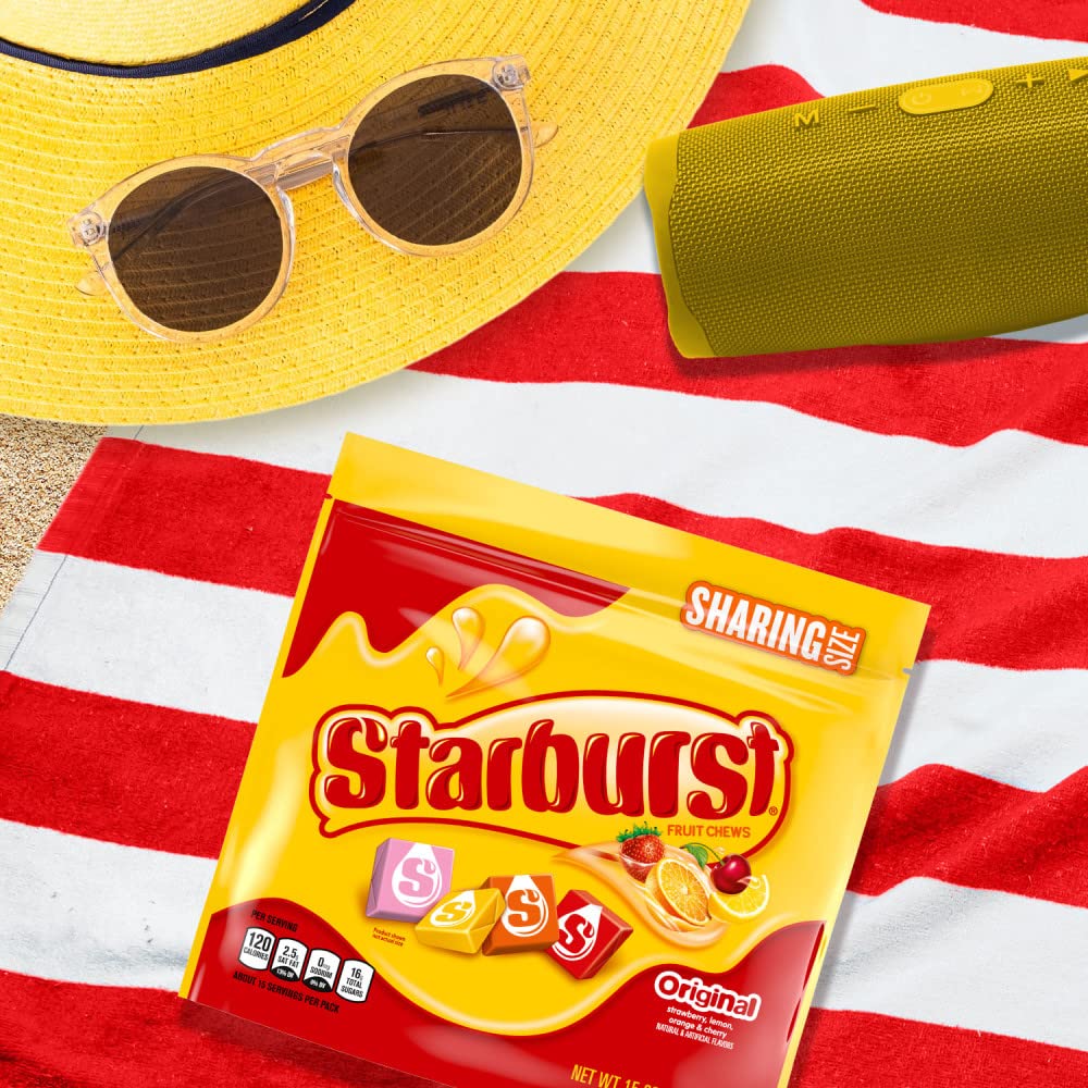 Starburst Chewy Candy, Individually Wrapped Fruit Chews, 15.6 oz Resealable Bag, Orange