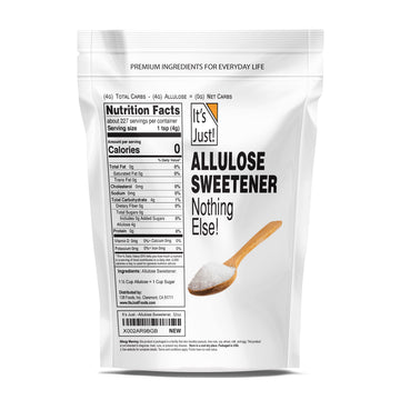 It's Just! Allulose Sugar Substitute, Keto Friendly Sweetener, 32oz, Non-Glycemic, Made in USA