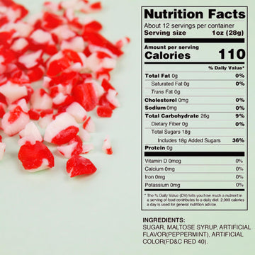 Crushed Peppermint Candy Pieces Red and White Classic Flavor Perfect Christmas Dessert and Drink Toppings Resealable Bag 12 Ounces