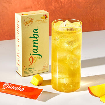 Jamba Singles To Go! Mango-A-Go-Go Smoothie-Inspired Powdered Drink Mix Sticks, 6-Count, 3G Energy (Green Tea, Ginseng, Guarana)