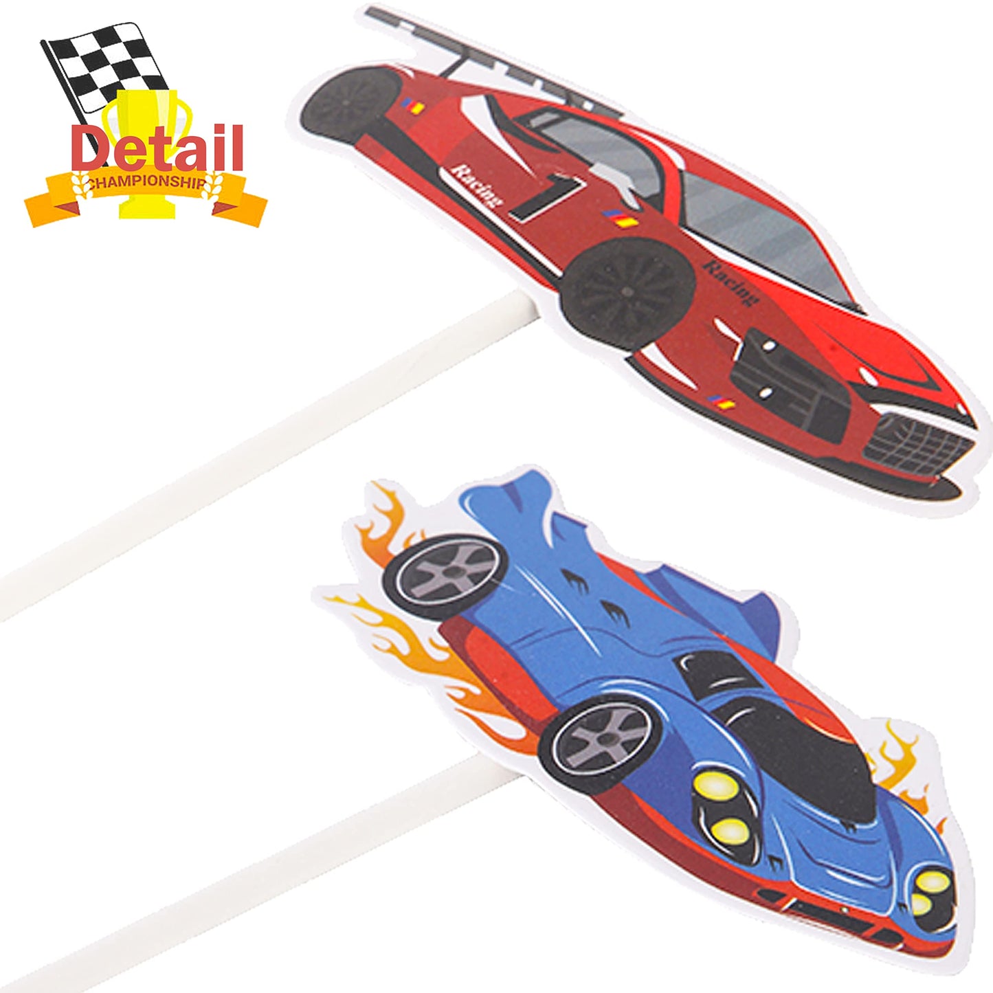 36Pcs Race Car Cupcake Toppers Racing Car Birthday Decorations For Race Car Birthday Party Favors Let'S Go Racing Party Racing C