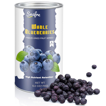 Freeze Dried Blueberries, 6OZ/170G Whole Frozen Blueberries, Freeze Dried Fruit No Added Sugar, Natural Snack, Jar Packaging Des