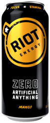 RIOT Clean Energy Drink, Mango, Organic, No Sugar, 100mg L-Theanine, 16 Fl Oz, Plastic