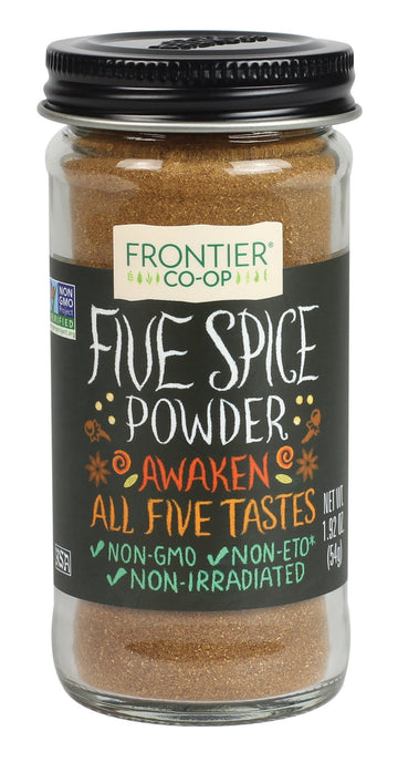 Frontier Co-Op Five Spice Seasoning, 1.92 Ounce, Cinnamon, Fennel Seed, Cloves, Star Anise & White Pepper, Non Gmo, Kosher