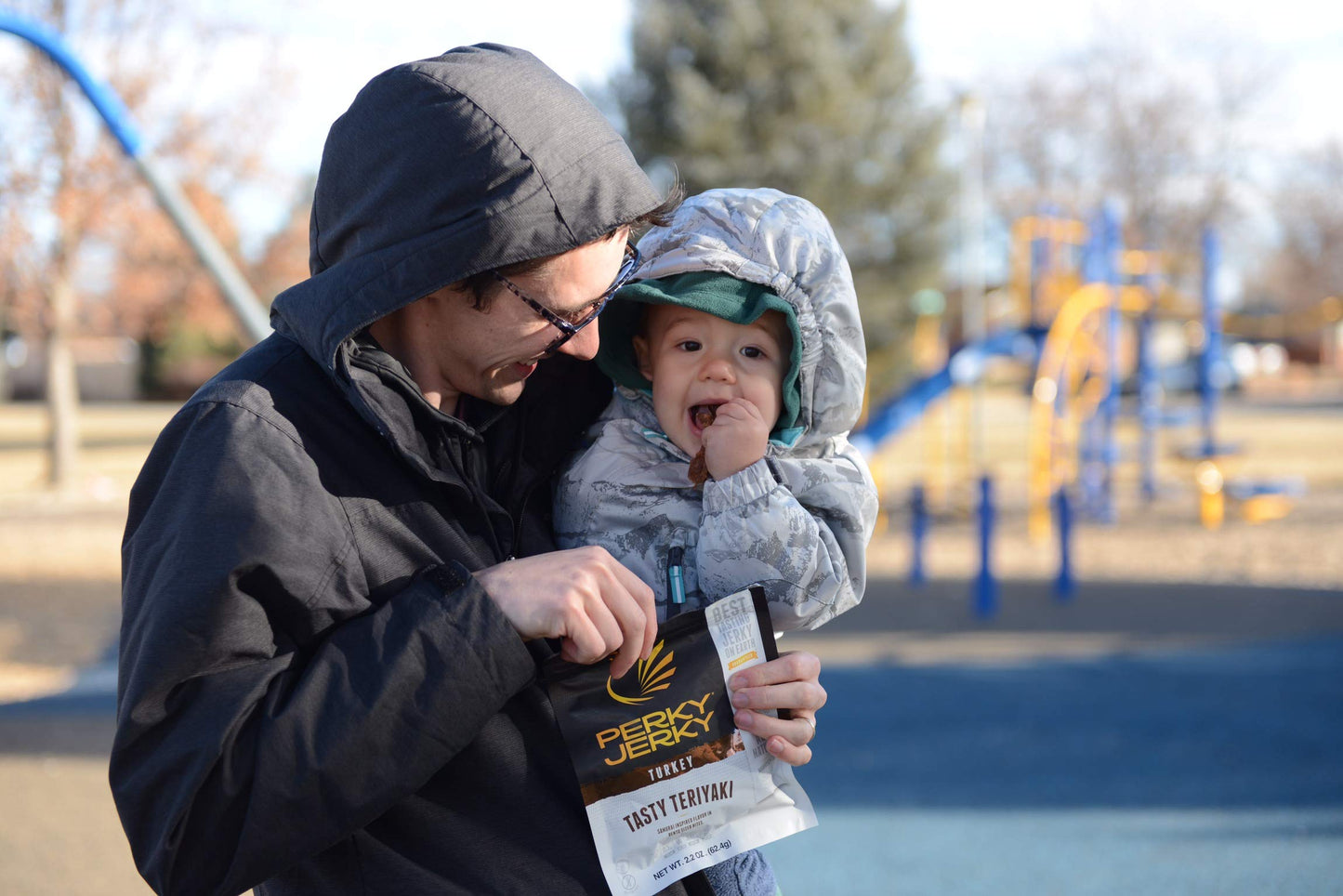 Perky Jerky Tasty Teriyaki Turkey Jerky, 2.2Oz Bag - Low Sodium - 10G Protein Per Serving - Low Fat - 100% U.S. Sourced - Tender