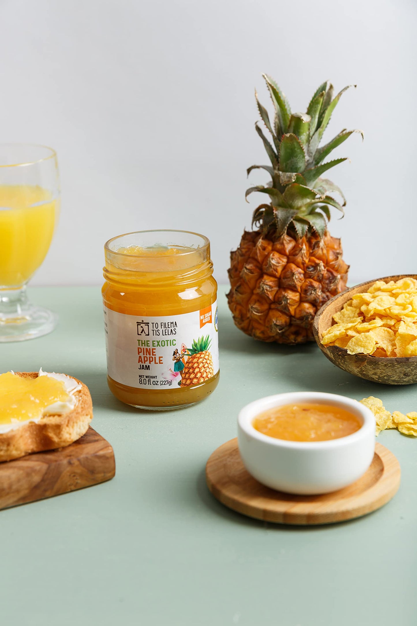 Pineapple Jam - 8 Fl. Oz - No Sugar Added Natural Sweetness Taste - Made In Greece, No Preservatives, Gluten Free Pineapple Jam