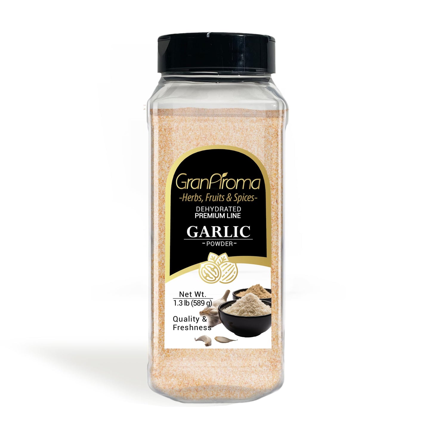 GranAroma Garlic Powder, 1.3 lb, Versatile, Dry Rubs & Seasonings, Dried & Ground