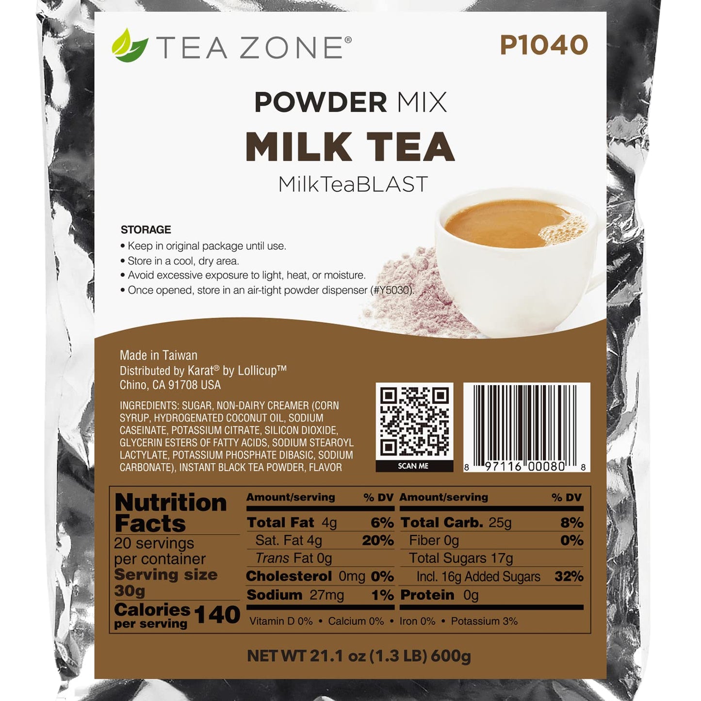 Tea Zone 1.32 Lb Milk Tea Powder
