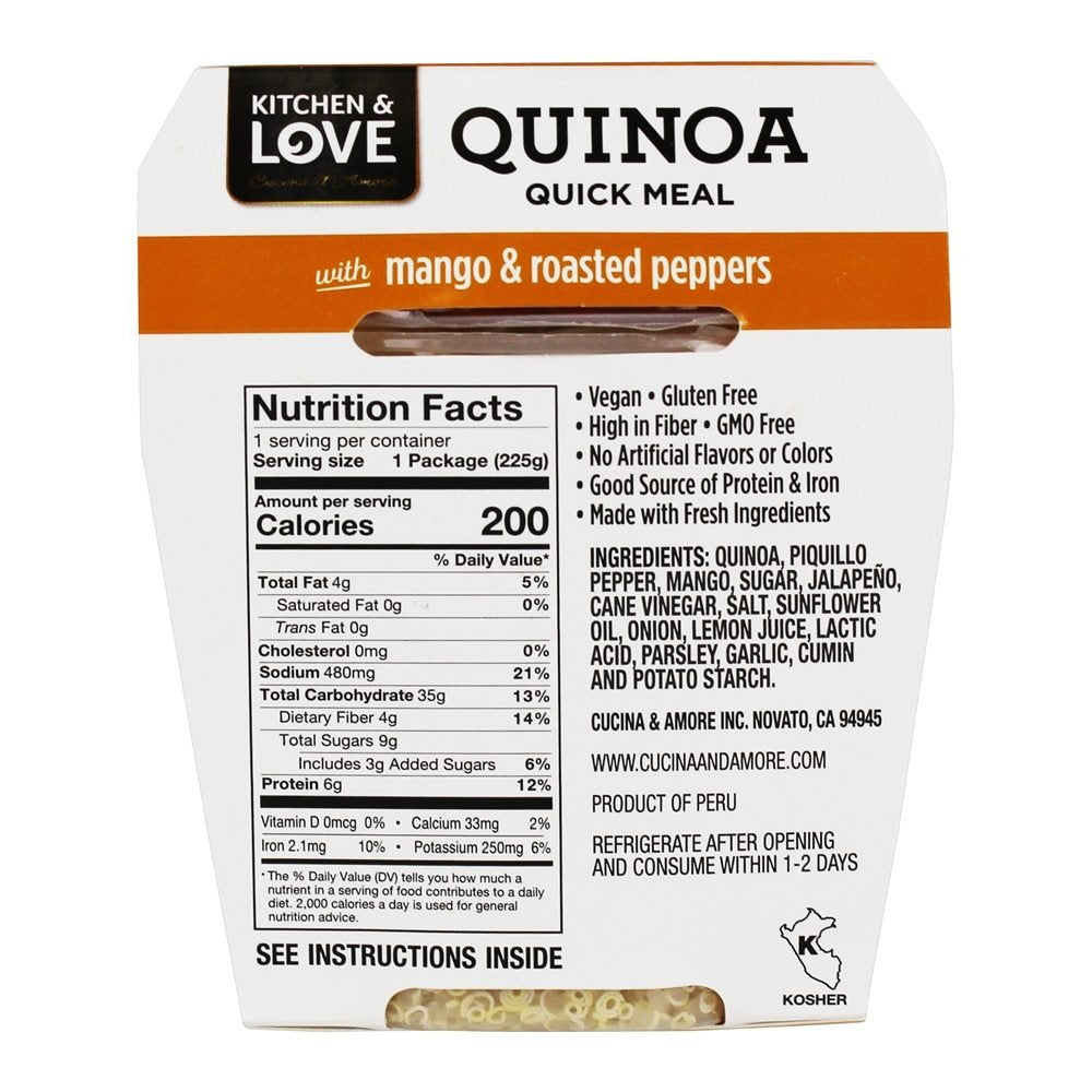 cucina & Amore Quinoa MEal Mango & Jalapeno 7.9 Oz (Pack of 6)