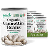 Food to Live Organic Italian Canned Cannellini Beans, 14 oz (Pack of 8) - Unsalted Non-GMO White Kidney Beans. Good Source of Fi