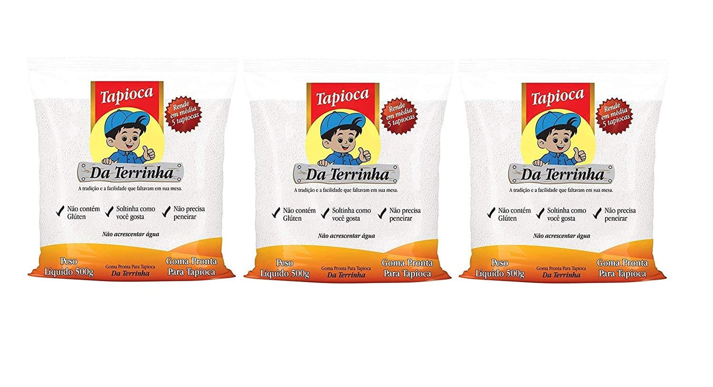 'Tapioca Da Terrinha - Terrinha - Hydrated Tapioca - 17.64 Oz (Pack Of 3) | Tapioca Hidratada Da Terrinha - 500G''
