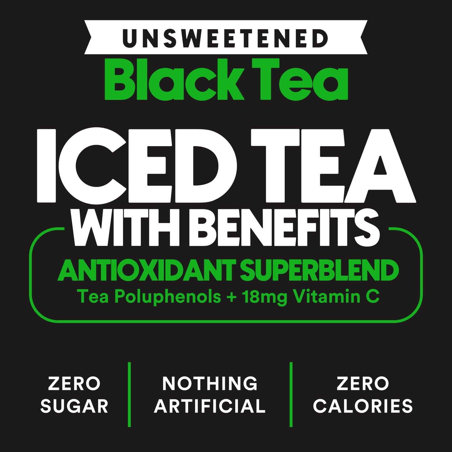 Ryl Unsweetened Black Iced Tea - Antioxidant Superblend, No Artificial Ingredients, Zero Sugar, Zero Calorie, Low Carb, Non-GMO,