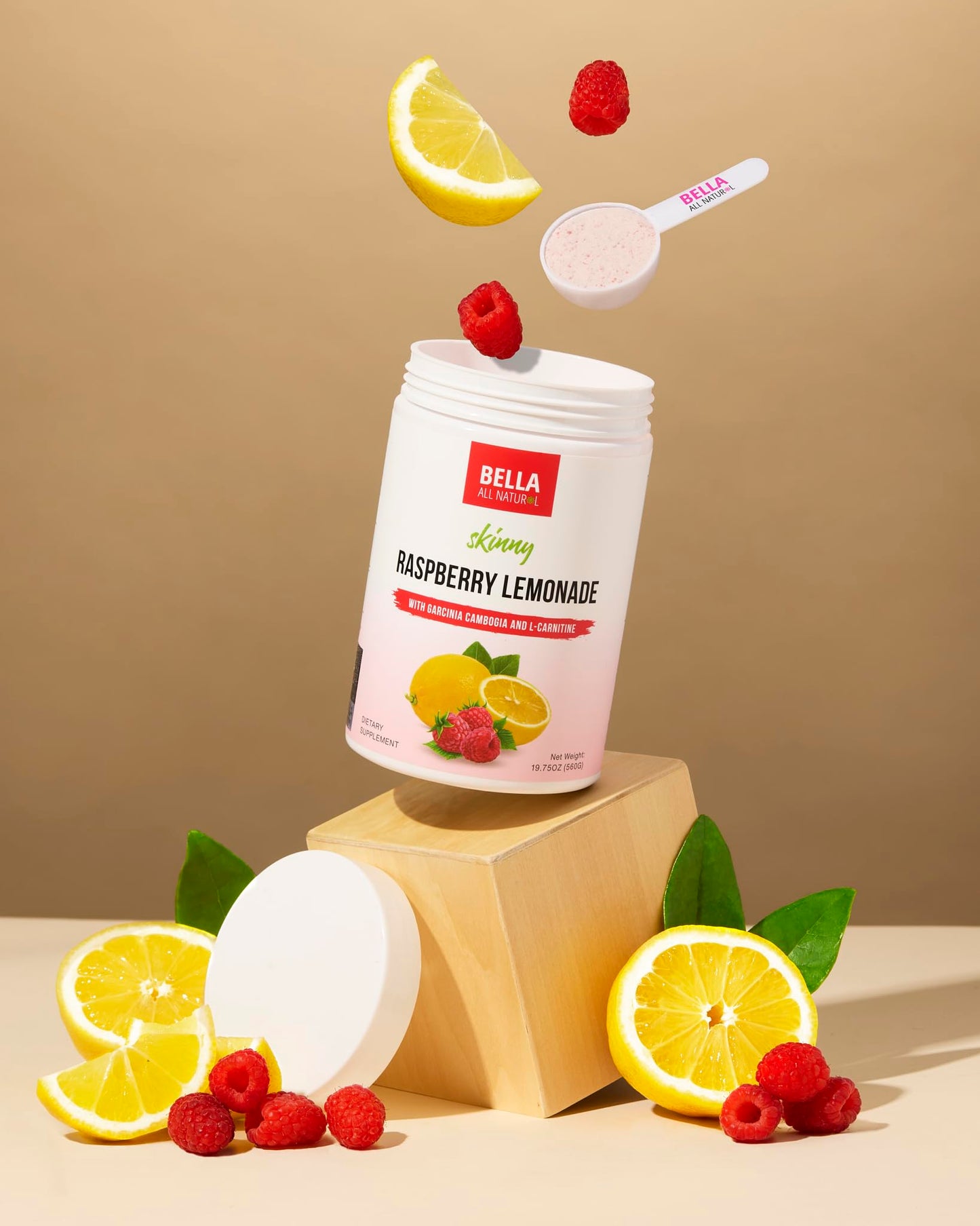 Bella All Natural Skinny Lemonade - Raspberry Flavor, 560G