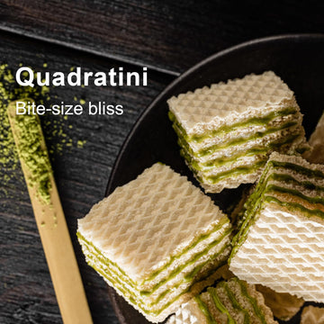 Loacker Quadratini Matcha Green Tea Wafer Cookies, 7.76 oz (Pack of 6) - Crispy Layers with Creamy Matcha Filling, No Artificial Flavors