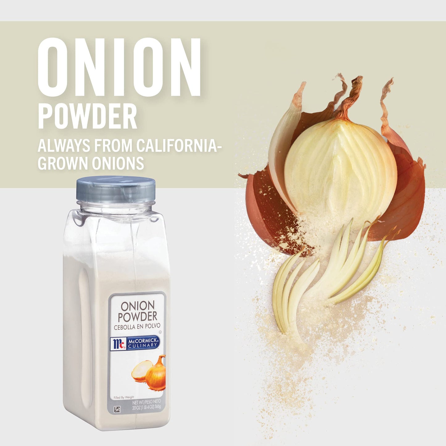 McCormick Culinary Onion Powder, 20 oz (Pack of 6) - Six 20 Ounce Containers of Onion Powder Seasoning Made From Real Onions, Pe