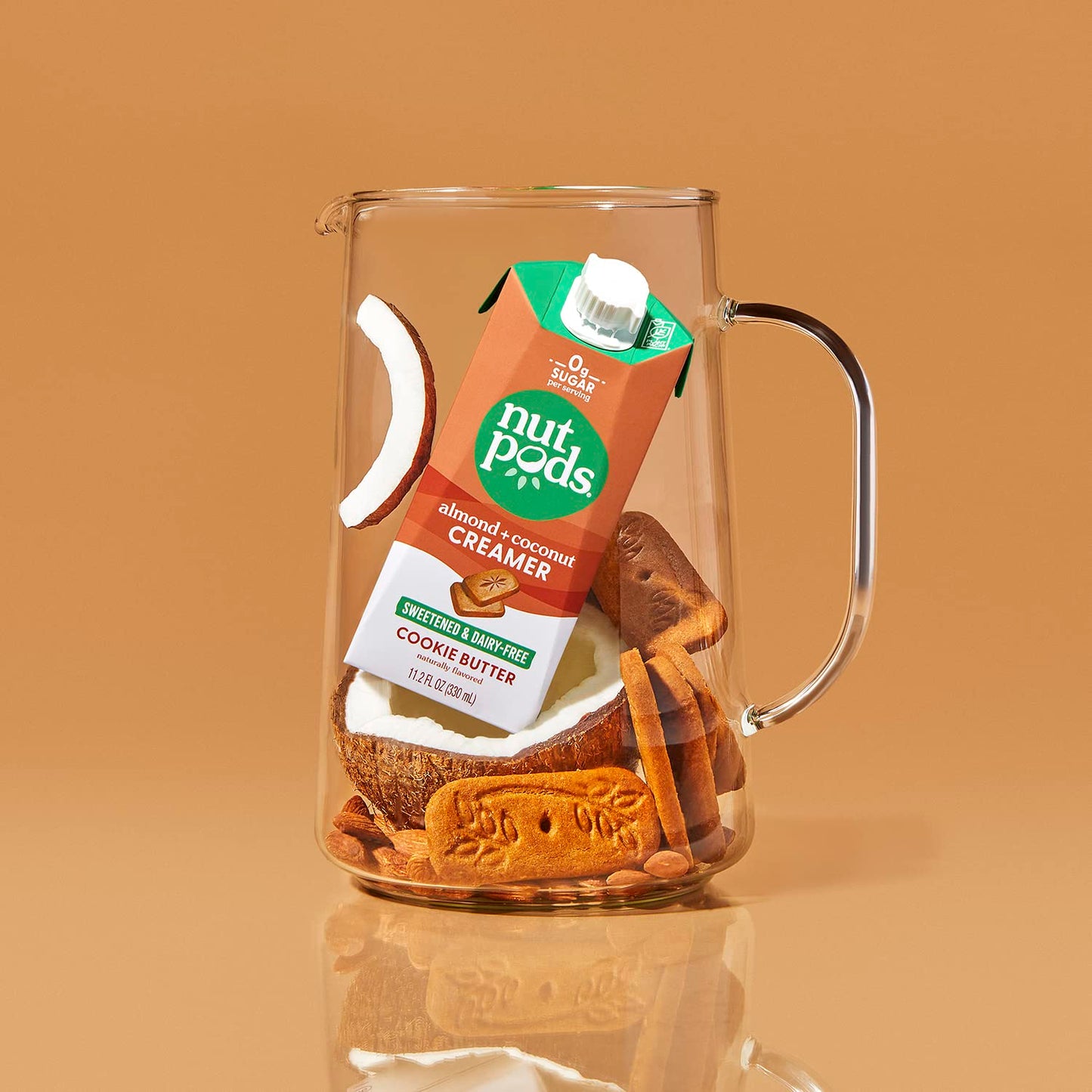 Nutpods Cookie Butter Keto Coffee Creamer - Sweetened Non Dairy Creamer With Zero Sugar - 5 Calories And Zero Net Carbs Per Serving - Gluten Free, Non-Gmo, Vegan, Sugar Free, Kosher (12-Pack)